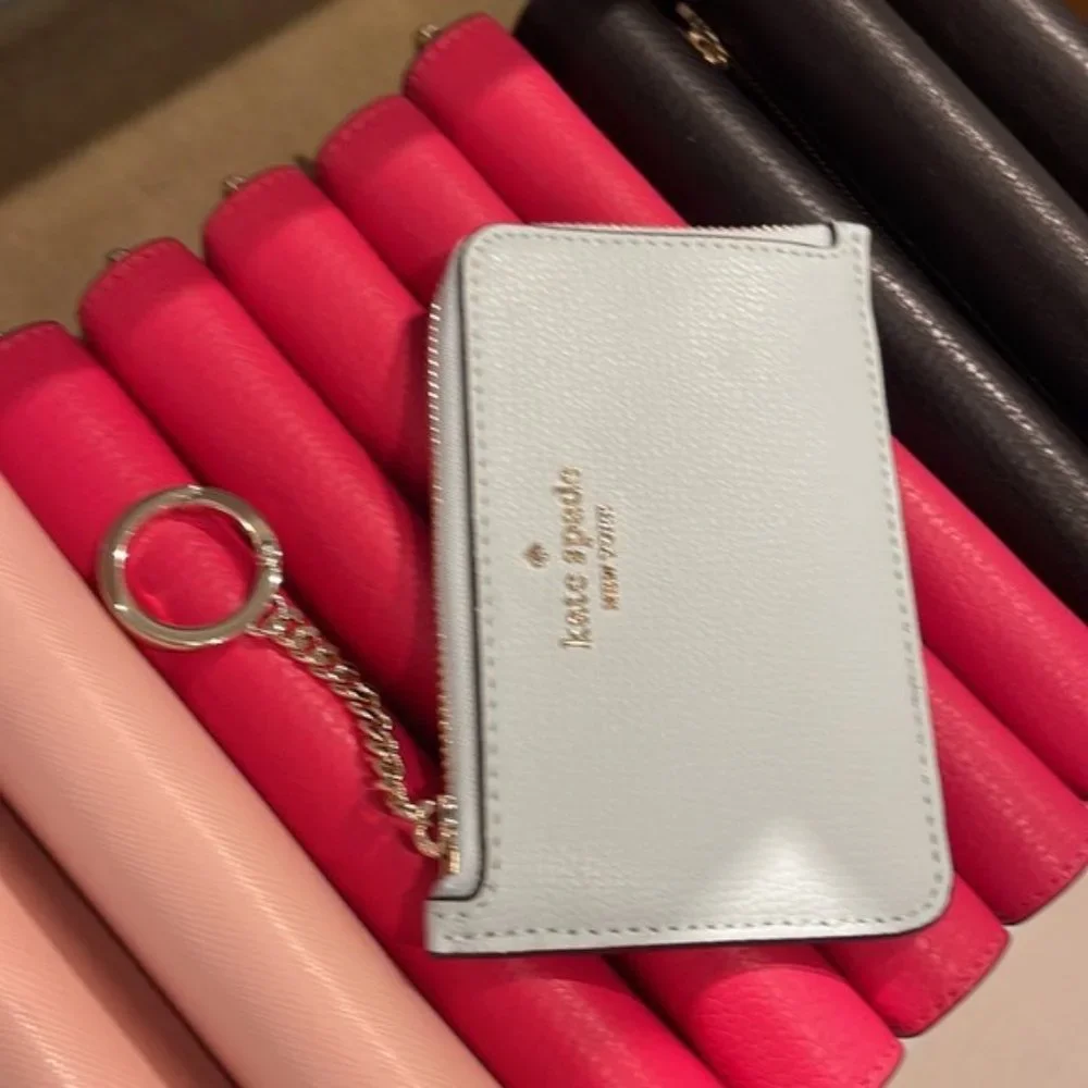 Kate Spade Darcy Medium L-Zip Card Holder Blue Glow - Picture 3 of 16